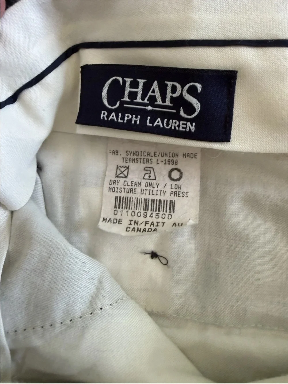 Chaps Ralph Lauren Gray Wool Pleated Trousers Made Canada Mens 36 x 27 VTG